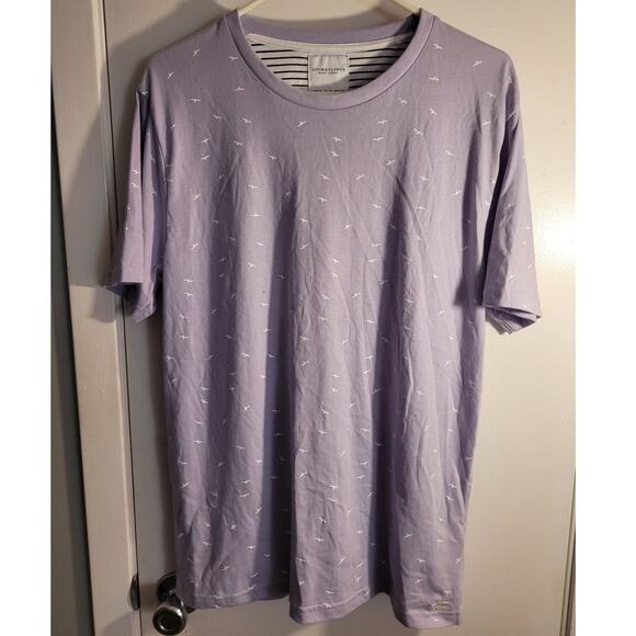 Denim & Flower Seagull Print T-Shirt Sz M Lavender Pastel Bird Dadcore Hipster - Picture 1 of 10